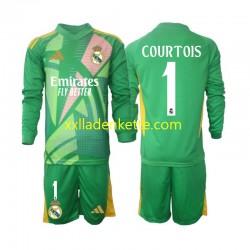 Fußballtrikot Real Madrid Thibaut Courtois 1 Torwart Kinder Ausweich 2024-2025 Langarm