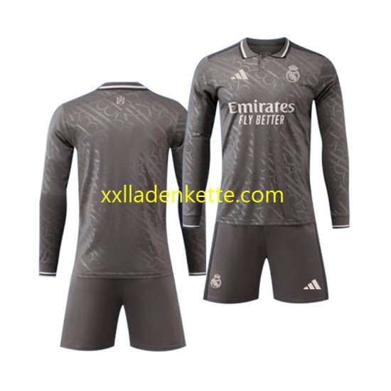 Fußballtrikot Real Madrid Kinder Ausweich 2024-2025 Langarm