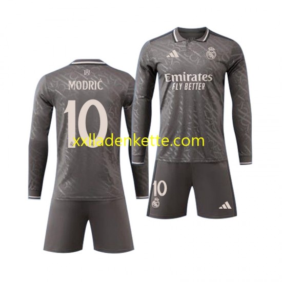 Fußballtrikot Real Madrid Modrić Luka 10 Kinder Ausweich 2024-2025 Langarm