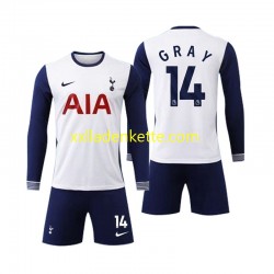 Fußballtrikot Tottenham Spurs Gray 14 Kinder Heim 2024-2025 Langarm