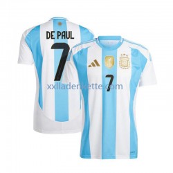 Fußballtrikot Argentinien De Paul 7 Herren Heim 2024 Kurzarm