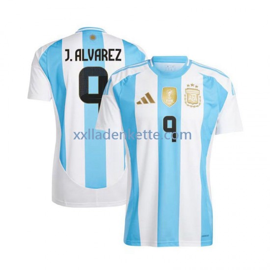 Fußballtrikot Argentinien Julian Alvarez 9 Herren Heim 2024 Kurzarm