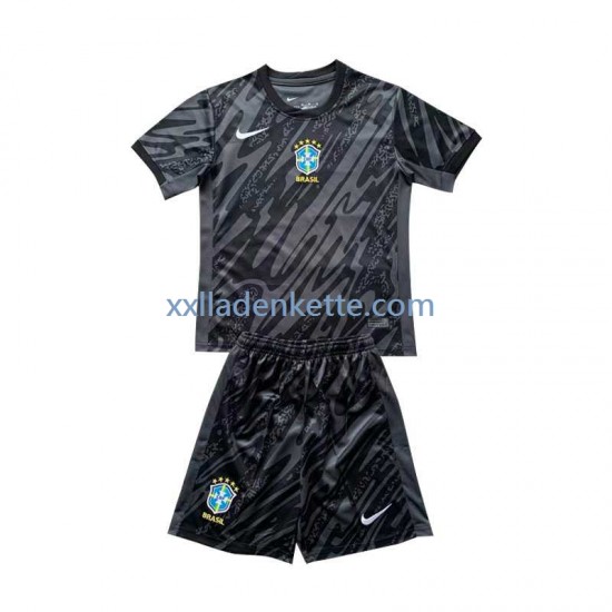 Fußballtrikot Brasilien Torwart Kinder Auswärts 2024 Kurzarm