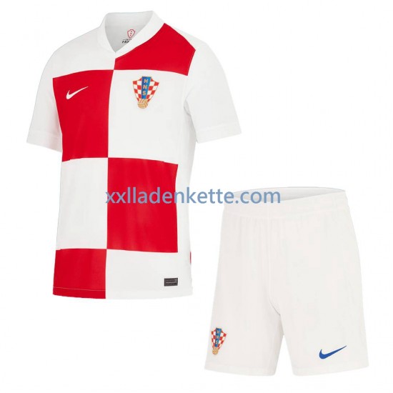 Fußballtrikot Kroatien Kinder Heim Euro 2024 Kurzarm
