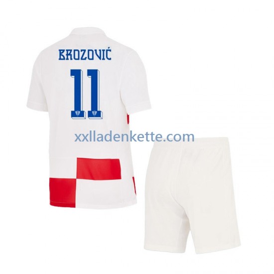Fußballtrikot Kroatien Marcelo Brozovic 11 Kinder Heim Euro 2024 Kurzarm