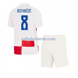 Fußballtrikot Kroatien Mateo Kovacic 8 Kinder Heim Euro 2024 Kurzarm