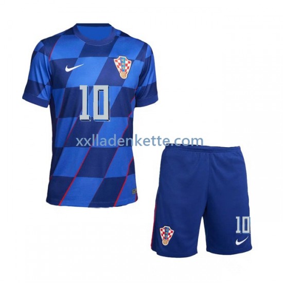 Fußballtrikot Kroatien Modrić 10 Kinder Auswärts Euro 2024 Kurzarm