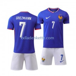Fußballtrikot Frankreich Antoine Griezmann 7 Kinder Heim Euro 2024 Kurzarm