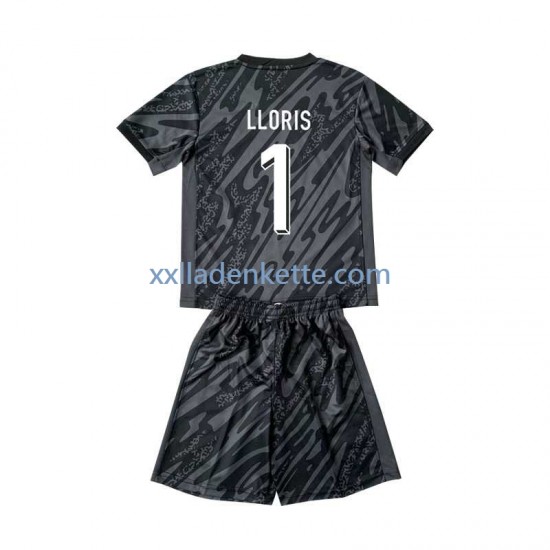 Fußballtrikot Frankreich Hugo Lloris 1 Torwart Kinder Auswärts Euro 2024 Kurzarm