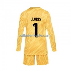 Fußballtrikot Frankreich Hugo Lloris 1 Torwart Kinder Heim Euro 2024 Langarm