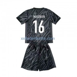 Fußballtrikot Frankreich Mike Maignan 16 Torwart Kinder Auswärts Euro 2024 Kurzarm