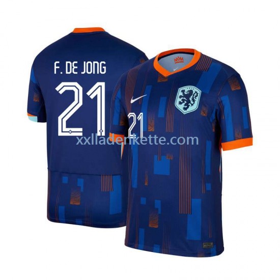Fußballtrikot Niederlande Frenkie de Jong 21 Herren Auswärts Euro 2024 Kurzarm