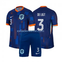 Fußballtrikot Niederlande Matthijs de Ligt 3 Kinder Auswärts Euro 2024 Kurzarm