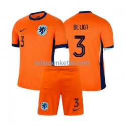 Fußballtrikot Niederlande Matthijs de Ligt 3 Kinder Heim Euro 2024 Kurzarm