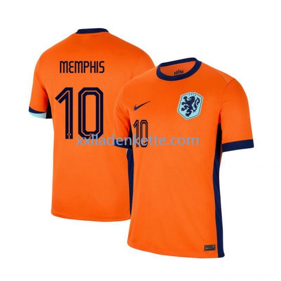 Fußballtrikot Niederlande Memphis Depay 10 Herren Heim Euro 2024 Kurzarm