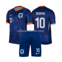 Fußballtrikot Niederlande Memphis Depay 10 Kinder Auswärts Euro 2024 Kurzarm