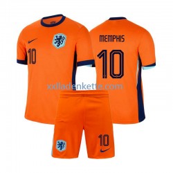 Fußballtrikot Niederlande Memphis Depay 10 Kinder Heim Euro 2024 Kurzarm