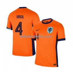 Fußballtrikot Niederlande Virgil van Dijk 4 Herren Heim Euro 2024 Kurzarm
