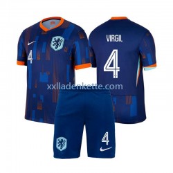 Fußballtrikot Niederlande Virgil van Dijk 4 Kinder Auswärts Euro 2024 Kurzarm