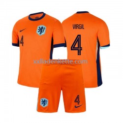 Fußballtrikot Niederlande Virgil van Dijk 4 Kinder Heim Euro 2024 Kurzarm