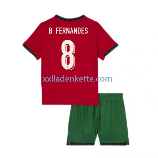 Fußballtrikot Portugal Bruno Fernandes 8 Kinder Heim Euro 2024 Kurzarm