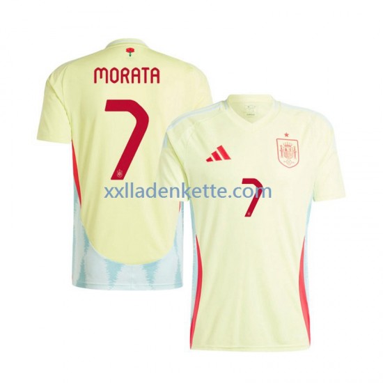 Fußballtrikot Spanien Alvaro Morata 7 Herren Auswärts Euro 2024 Kurzarm