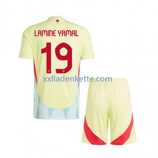 Fußballtrikot Spanien Lamine Yamal 19 Kinder Auswärts Euro 2024 Kurzarm