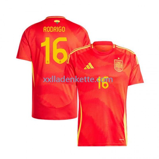 Fußballtrikot Spanien Rodrigo 16 Herren Heim Euro 2024 Kurzarm