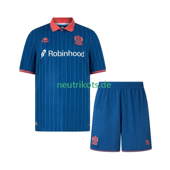 Fußballtrikot OGC Nizza Kinder Ausweich 2025-2026 Kurzarm