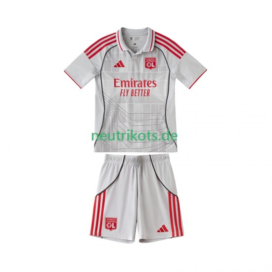 Fußballtrikot Olympique Lyon Kinder Ausweich 2025-2026 Kurzarm