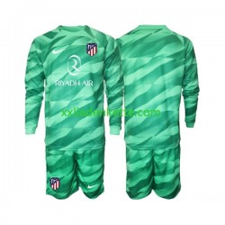 Fußballtrikot Atlético Madrid Green color Torwart Kinder Auswärts 2023-2024 Langarm