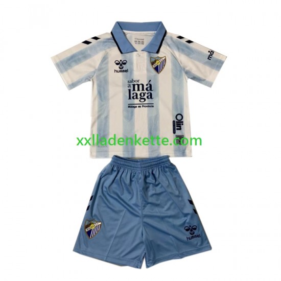 Fußballtrikot Málaga CF Kinder Heim 2023-2024 Kurzarm