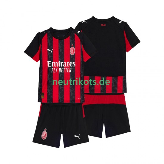 Fußballtrikot AC Mailand Kinder Heim 2025-2026 Kurzarm