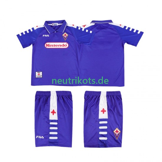 Fußballtrikot AC Florenz 1998 Retro Kinder Heim 1999 Kurzarm