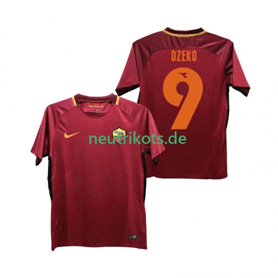 Fußballtrikot AS Rom DZEKO 9 2017-2018 Retro Herren Heim Kurzarm