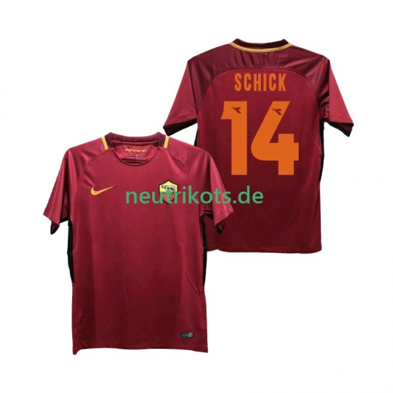 Fußballtrikot AS Rom SCHICK 14 2017-2018 Retro Herren Heim Kurzarm