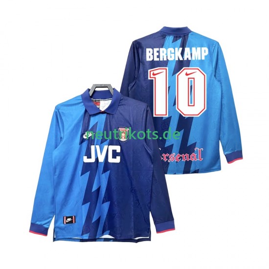 Fußballtrikot Arsenal Bergkamp 10 1995 1996 Retro Herren Auswärts Langarm
