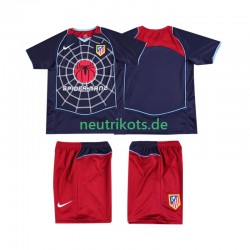 Fußballtrikot Atlético Madrid 2005 Retro Kinder Auswärts 2004 Kurzarm