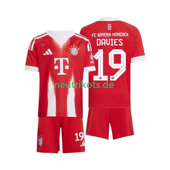 Fußballtrikot FC Bayern München Alphonso Davies 19 Kinder Heim 2025-2026 Kurzarm