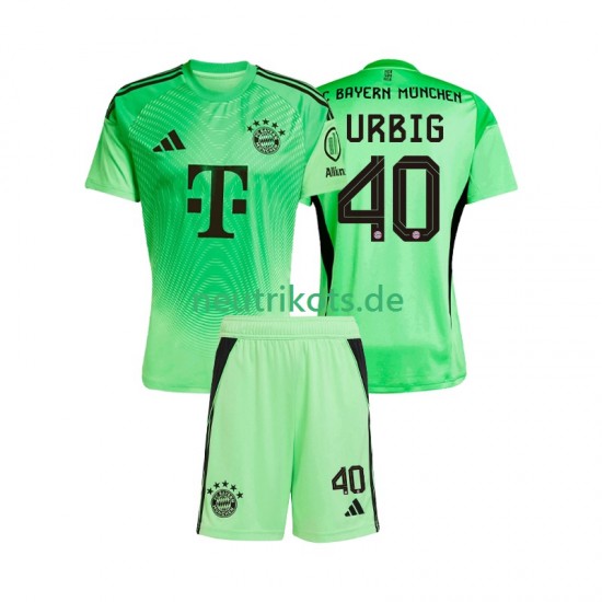 Fußballtrikot FC Bayern München Jonas Urbig 40 Torwart Kinder Heim 2025-2026 Kurzarm