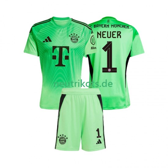 Fußballtrikot FC Bayern München Manuel Neuer 1 Torwart Kinder Heim 2025-2026 Kurzarm
