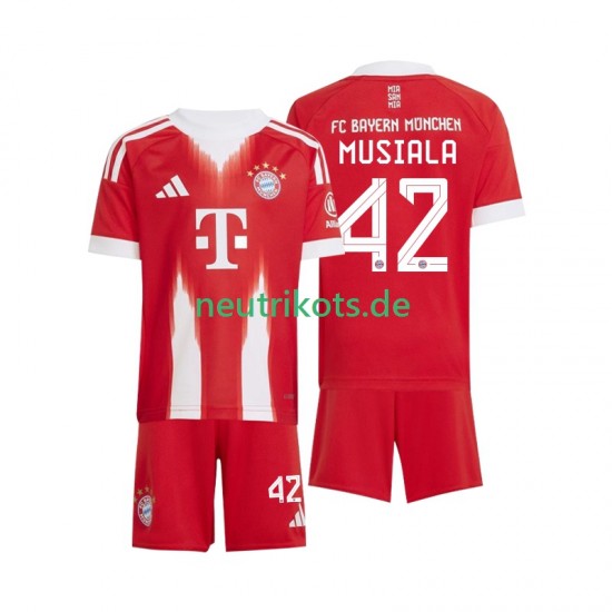 Fußballtrikot FC Bayern München Jamal Musiala 42 Kinder Heim 2025-2026 Kurzarm