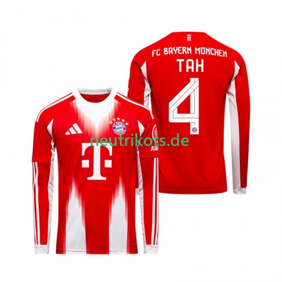 Fußballtrikot FC Bayern München Jonathan Tah 4 Herren Heim 2025-2026 Langarm