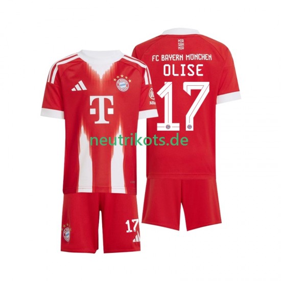 Fußballtrikot FC Bayern München Michael Olise 17 Kinder Heim 2025-2026 Kurzarm