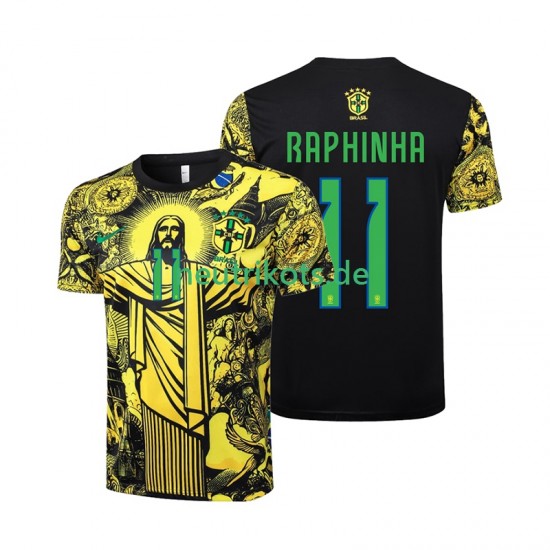 Fußballtrikot Brasilien RAPHINHA 11 Jesus Herren Heim 2024 Kurzarm