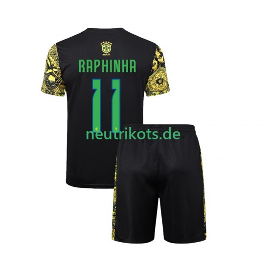 Fußballtrikot Brasilien RAPHINHA 11 Jesus Kinder Heim 2024 Kurzarm