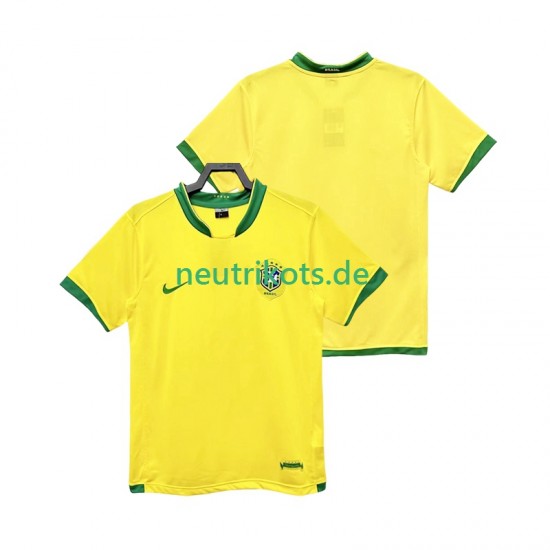 Fußballtrikot Brasilien Retro Herren Heim 2006 Kurzarm