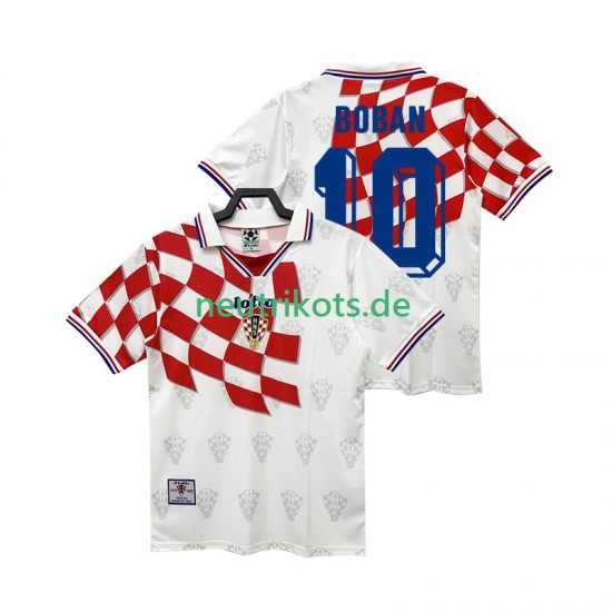 Fußballtrikot Kroatien BOBAN 10 1998 Retro Herren Heim Kurzarm