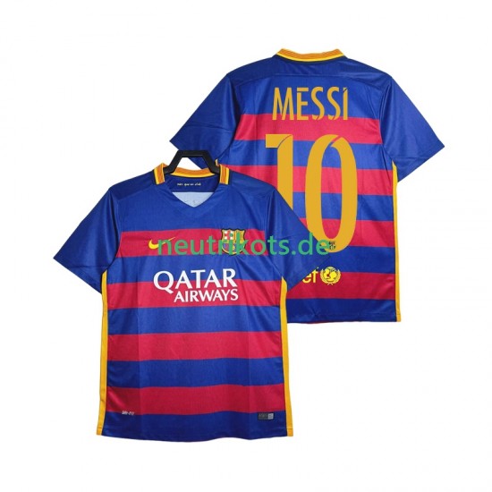 Fußballtrikot FC Barcelona Lionel Messi 10 2015-2016 Retro Herren Heim Kurzarm