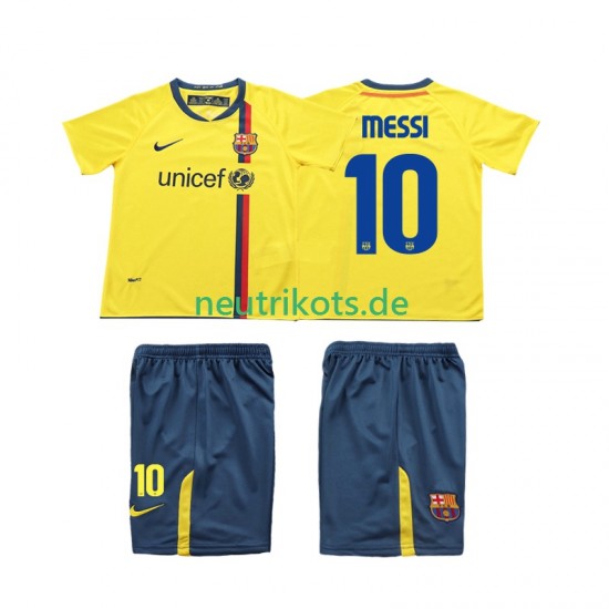 Fußballtrikot FC Barcelona Lionel Messi 10 2009 Retro Kinder Auswärts 2008 Kurzarm